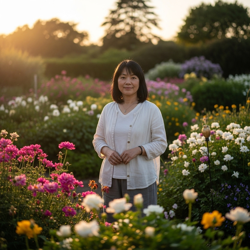 Tranquil Asian Garden Serenity with Beautiful Lee Jia Zia