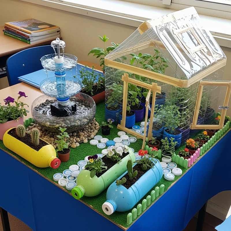 Mini Garden Ideas with Recyclable Materials for School Project Mini Garden Ideas with Recyclable Materials for School Project