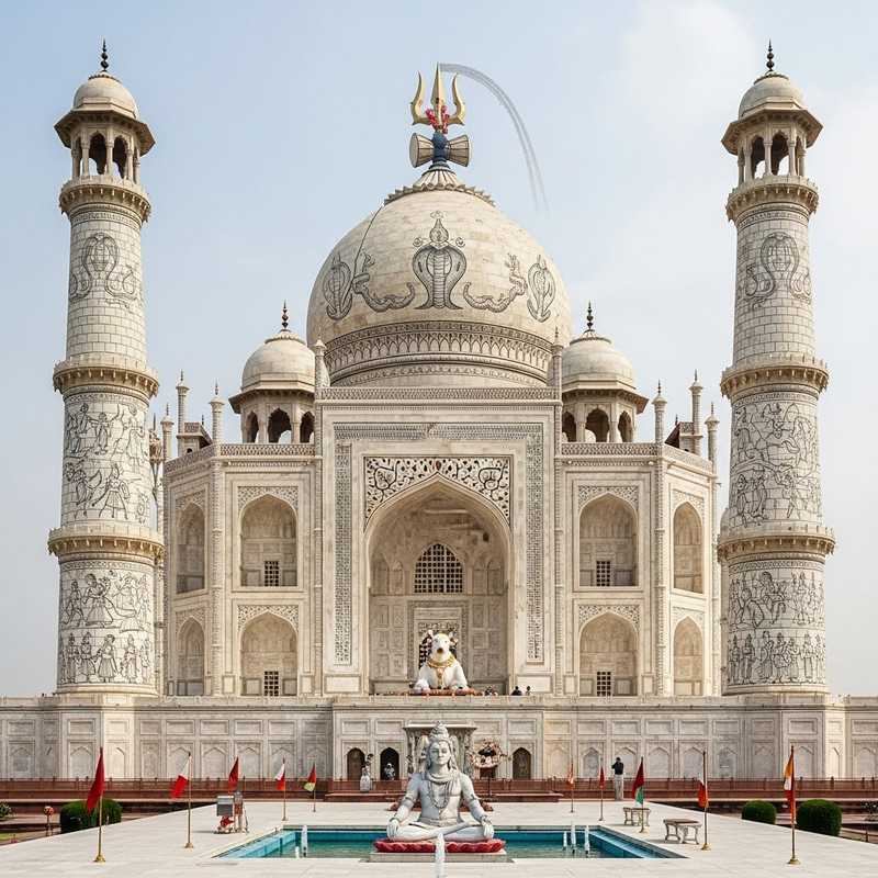 Taj Mahal Transformed into Lord Shiva Hindu Temple