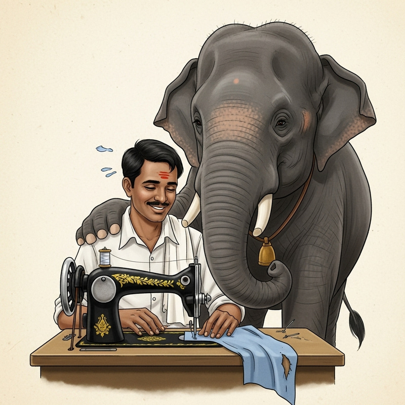 Friendship Tale: Elephant and Tailor in Ratnapur Village