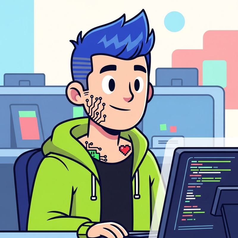 Cute IT Professional in Cartoon Style Cute IT Professional in Cartoon Style
