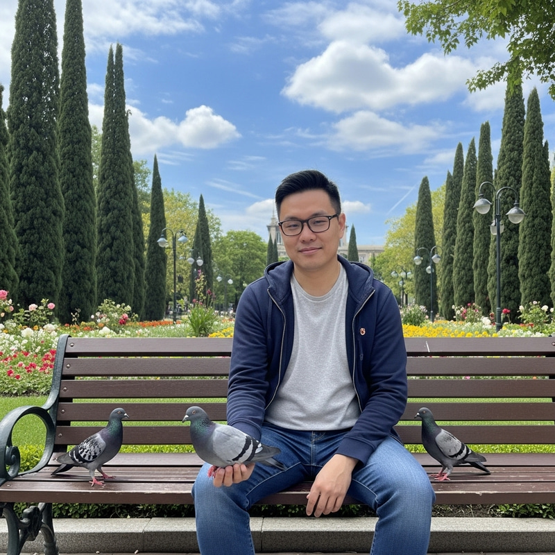 Raul Escapelo Enjoying Tranquility in Park Setting