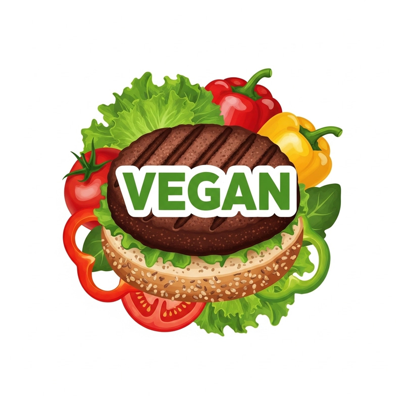 Black Bean Patty Vegan Logo Black Bean Patty Vegan Logo