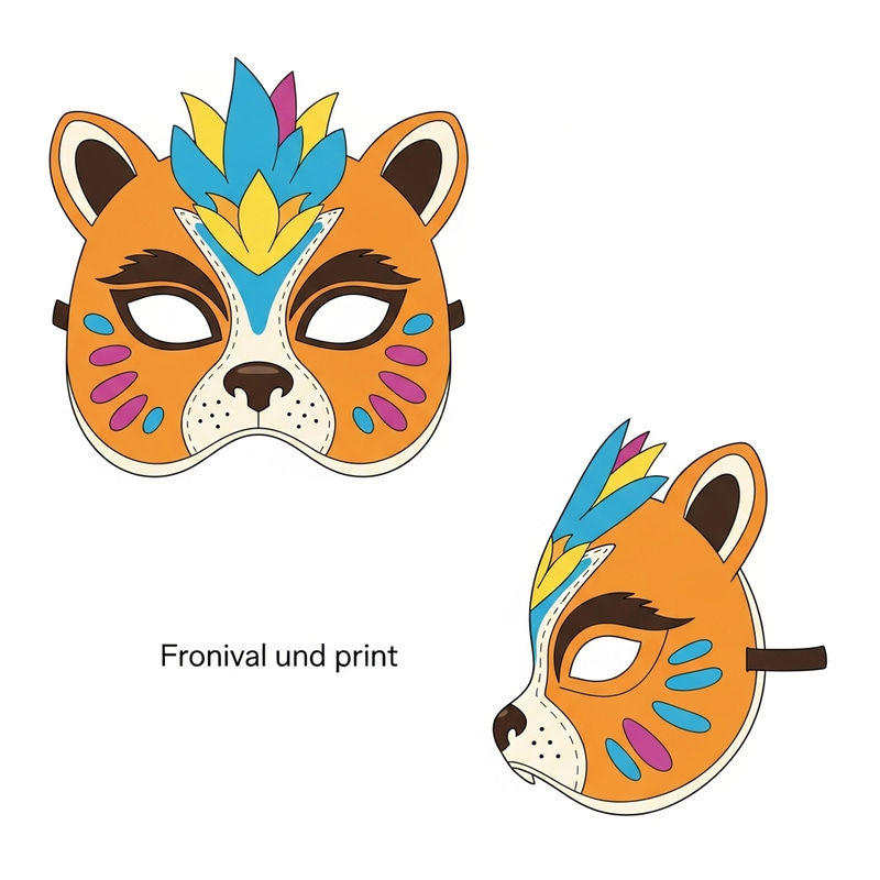 Printable Animal Carnival Mask for 6-Year-Old Kids: Fun Painting Activity Printable Animal Carnival Mask for 6-Year-Old Kids: Fun Painting Activity