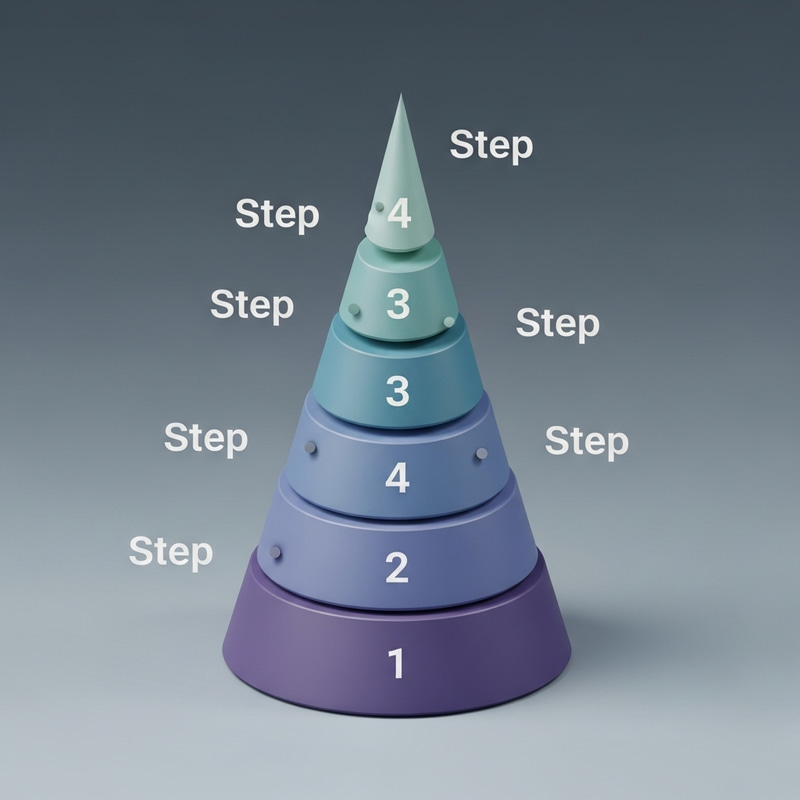 Clear & Precise 4-Step Conical Diagram Clear & Precise 4-Step Conical Diagram