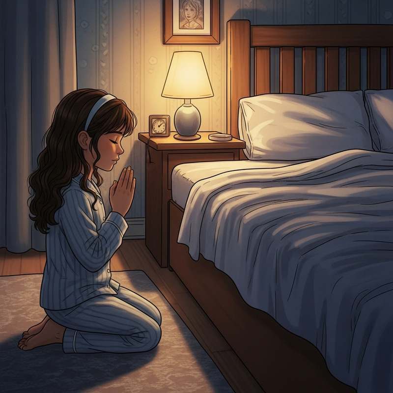Child's Prayer Before Bed - Serene Bedtime Moment Child's Prayer Before Bed - Serene Bedtime Moment
