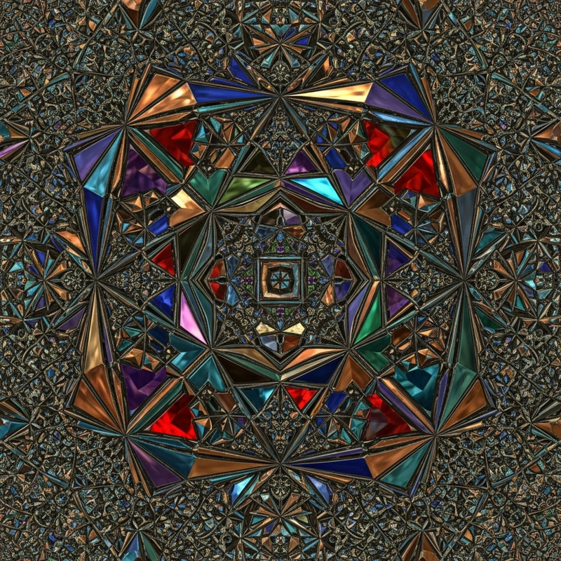 Colorful Metallic Geometrical Fractal - Mesmerizing Artwork