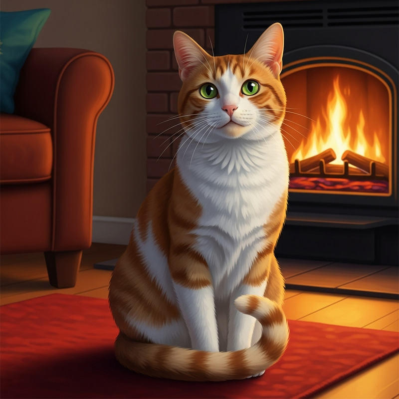 Adorable Calico Cat Sitting in Cozy Home Environment Adorable Calico Cat Sitting in Cozy Home Environment