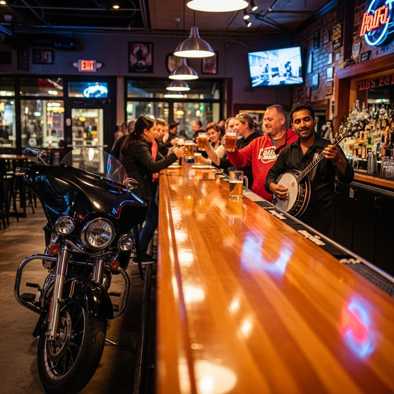 Local Bar: Beer, Folk Music & Motorcycle Vibe Local Bar: Beer, Folk Music & Motorcycle Vibe