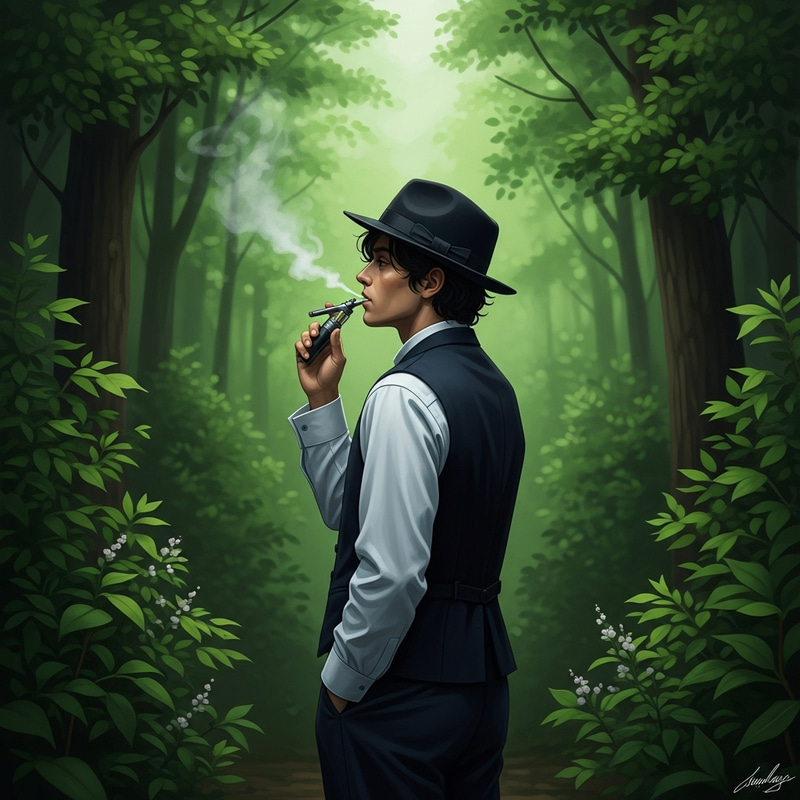 Poetic Reflections in a Lush Green Forest Poetic Reflections in a Lush Green Forest