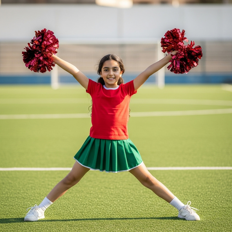 Female Cheerleader Performing Beginning Stance | Game Ready Female Cheerleader Performing Beginning Stance | Game Ready