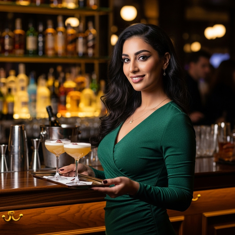 Beautiful Woman with Stunning Eyes at the Bar | Nightlife Scene Beautiful Woman with Stunning Eyes at the Bar | Nightlife Scene