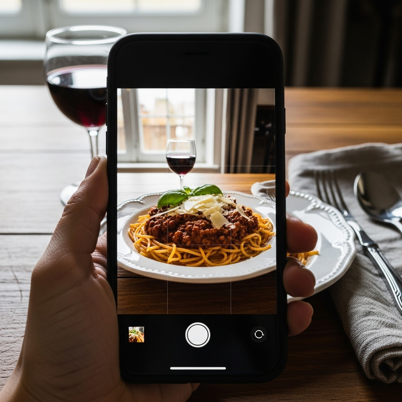 First Person Perspective Realistic Homemade Meal Snapshot