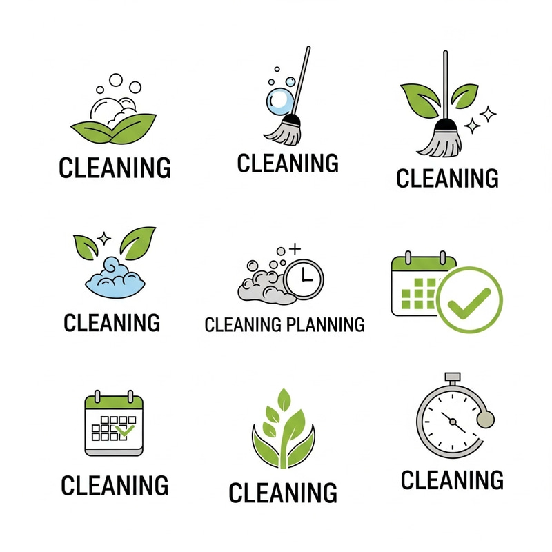 Creative Minimal Non Profit Cleaning & Planning Logos in Vector