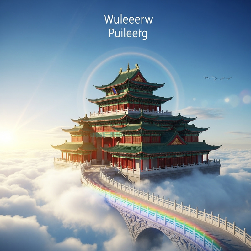 Chinese Celestial Palace Above the Clouds