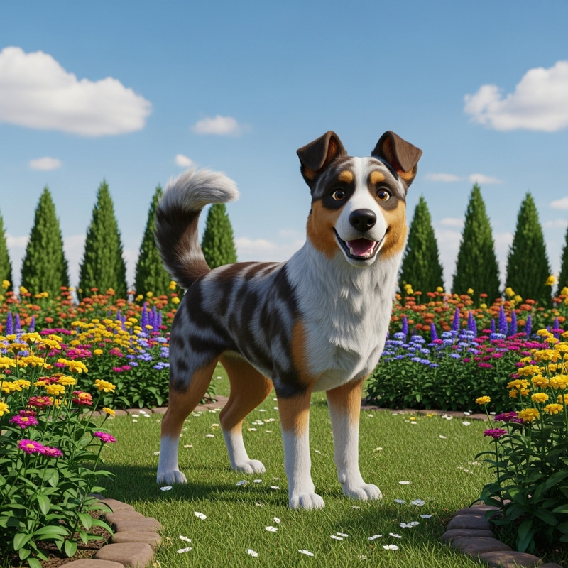 Beautiful Dog in Blissful Garden Setting Beautiful Dog in Blissful Garden Setting