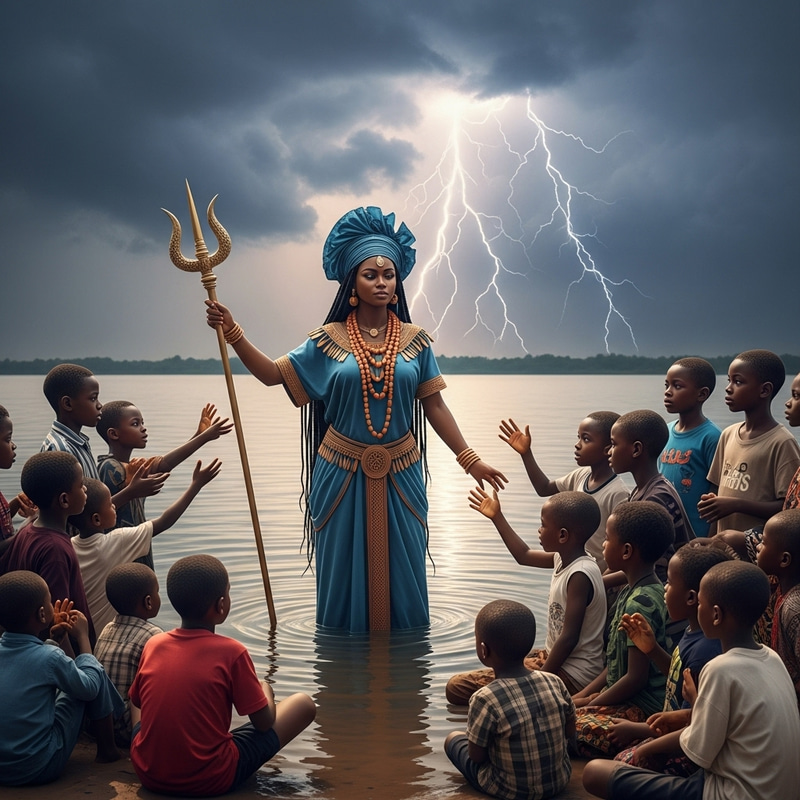 Beautiful African Deity OYA Controlling Winds and Storms in River Niger Beautiful African Deity OYA Controlling Winds and Storms in River Niger