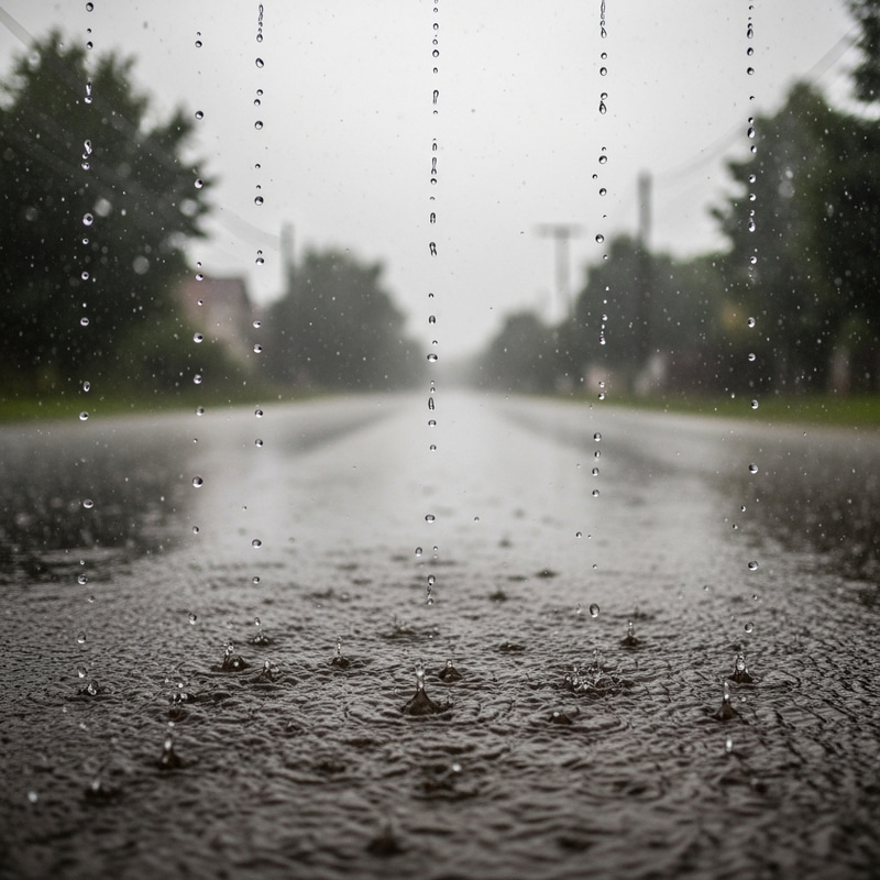 Moody Rainfall: From Sky to Road Scene Moody Rainfall: From Sky to Road Scene