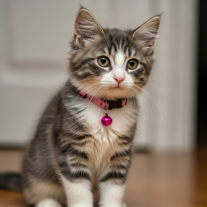 Charming Gray and White Mix Cat with Fluffy Fur Charming Gray and White Mix Cat with Fluffy Fur