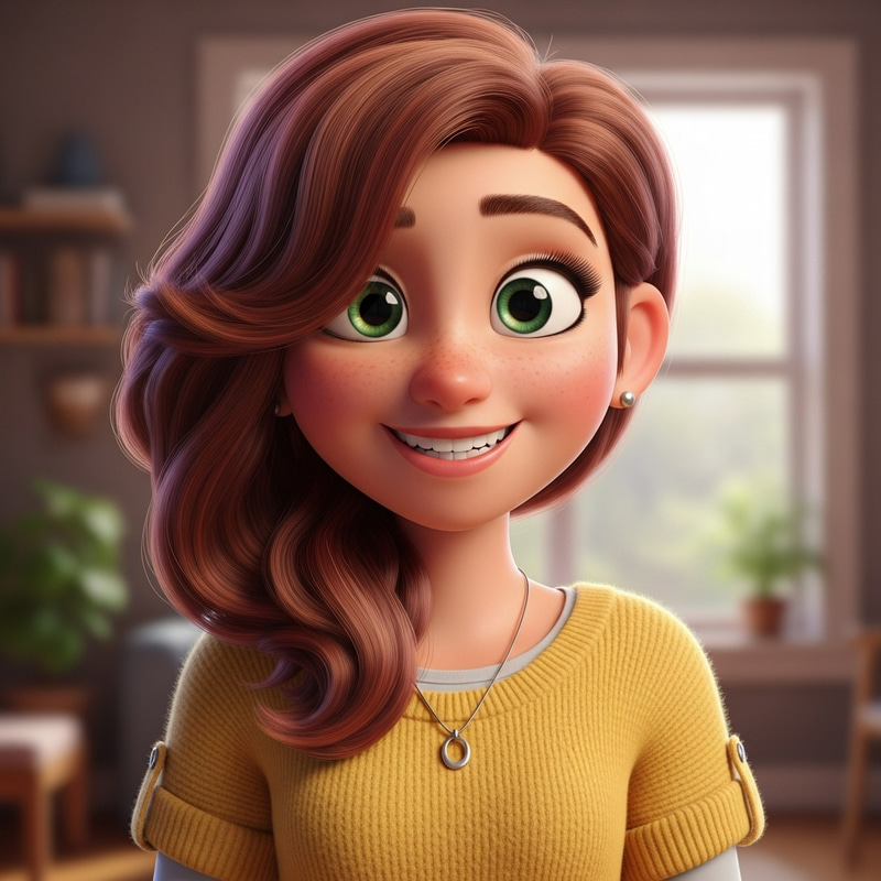 Pixar-Style Adventurous Female Scientist Image Pixar-Style Adventurous Female Scientist Image