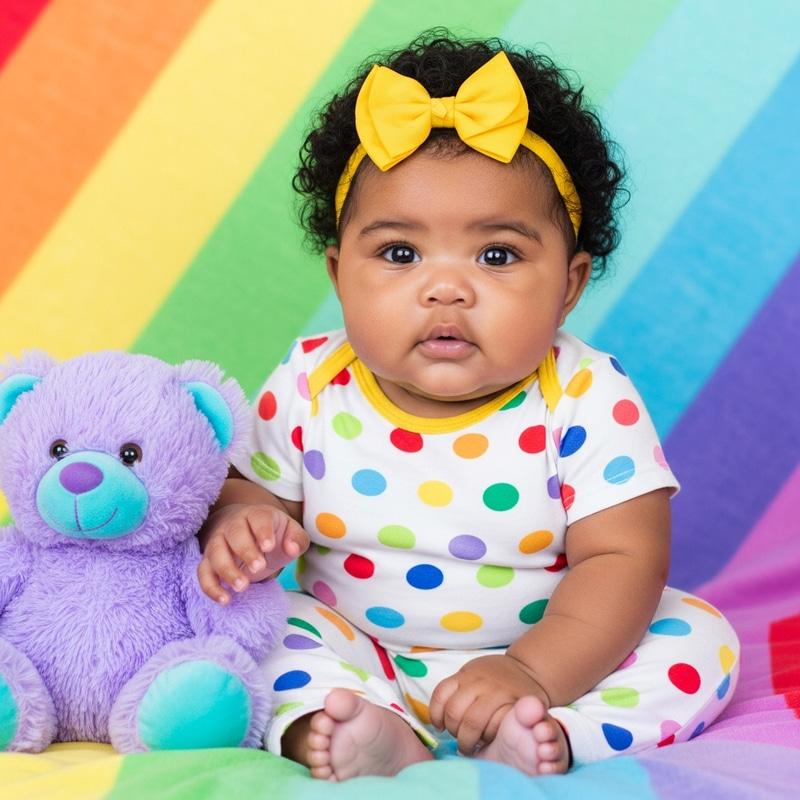 Adorable Baby in Vibrant Colors | Cute Moments