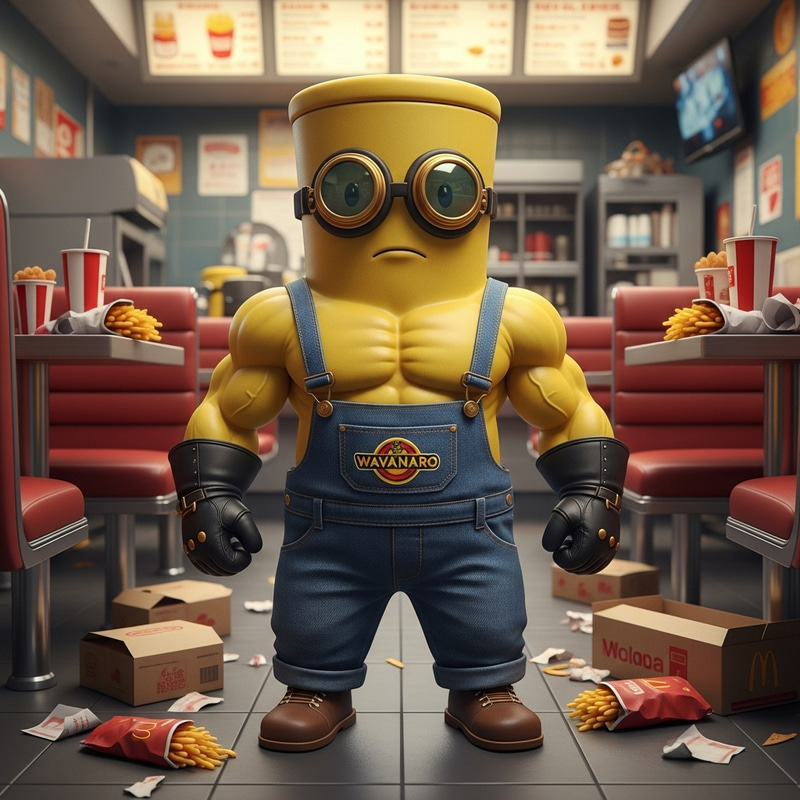 WAVANARO Minion at KFC | 10-Year Muscle Transformation