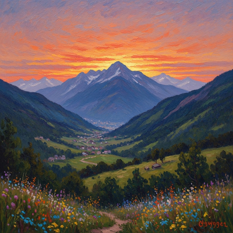 Impressionistic Mountain Landscape | Painter's Vision