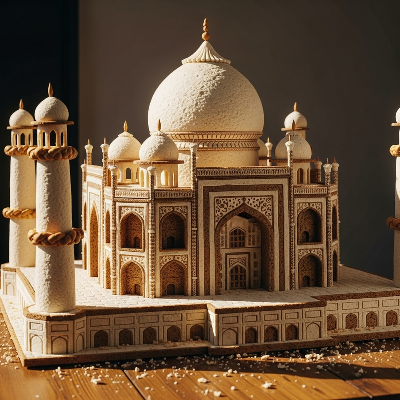 Taj Mahal Made of Bread - Edible Art Marvel Taj Mahal Made of Bread - Edible Art Marvel