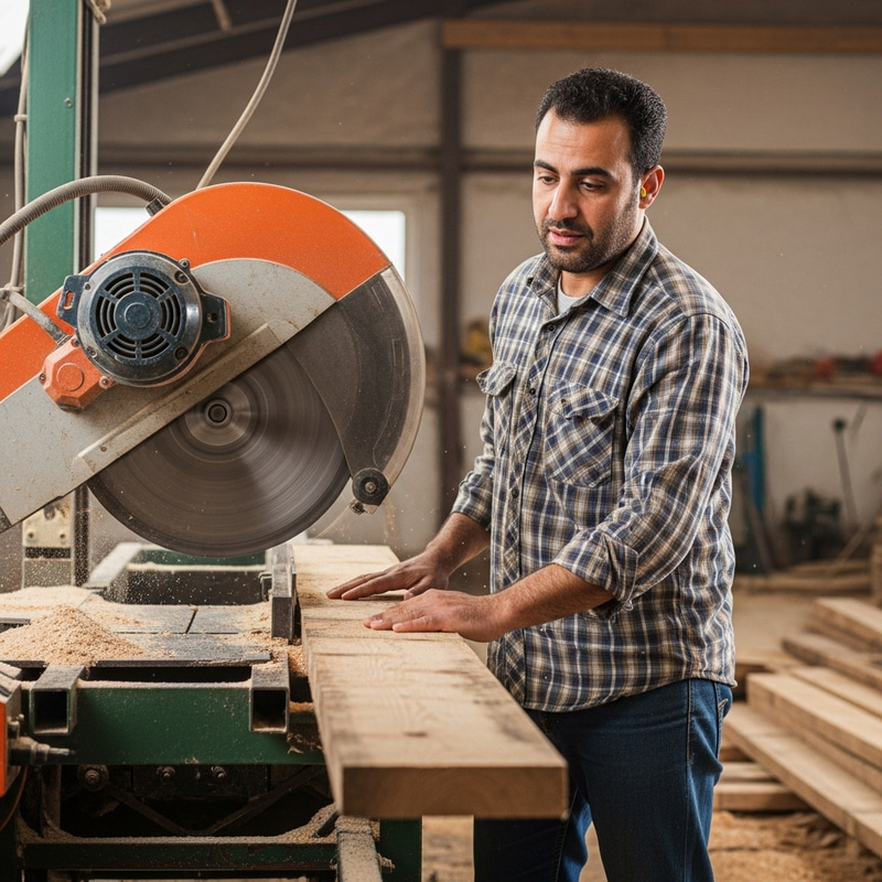 Cautionary Tale: Man Neglects Safety Near Sawmill Blade