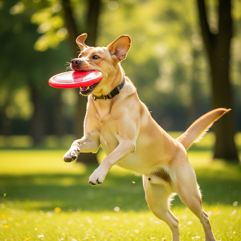 Energetic Labrador Playing in Park