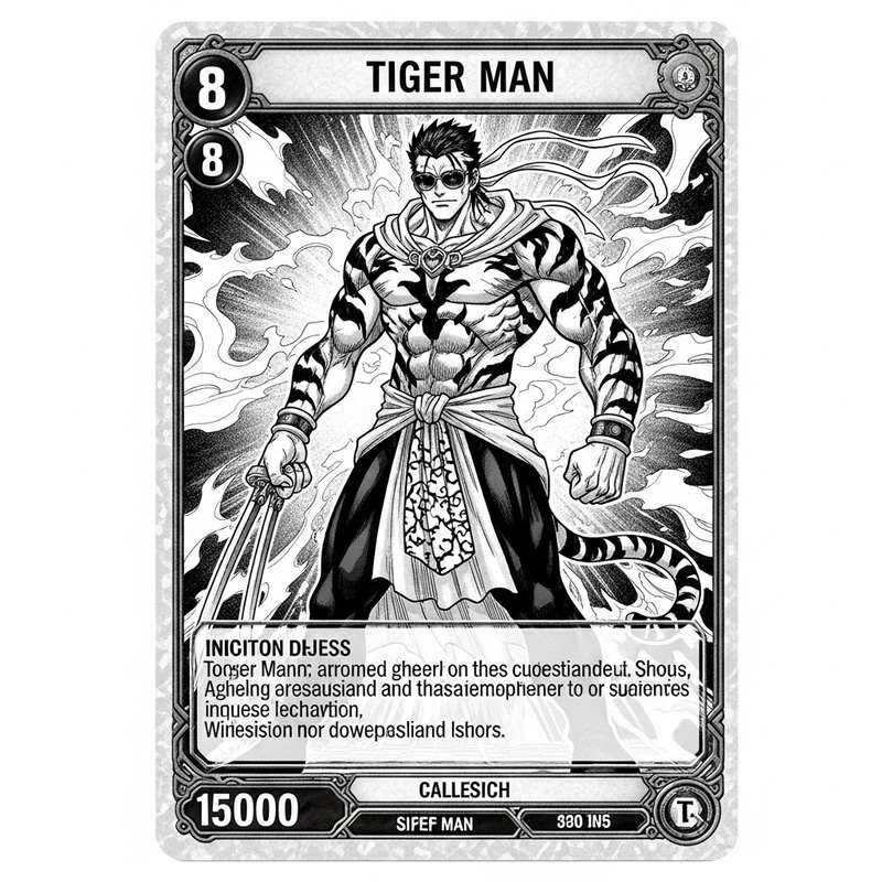 Tiger Man Manga Character - Exclusive Trading Card Art Tiger Man Manga Character - Exclusive Trading Card Art