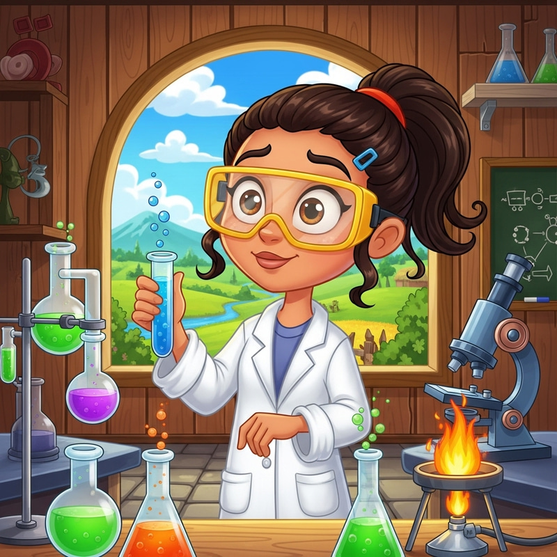 Latina Girl Scientist in Boondocks Style Art Latina Girl Scientist in Boondocks Style Art