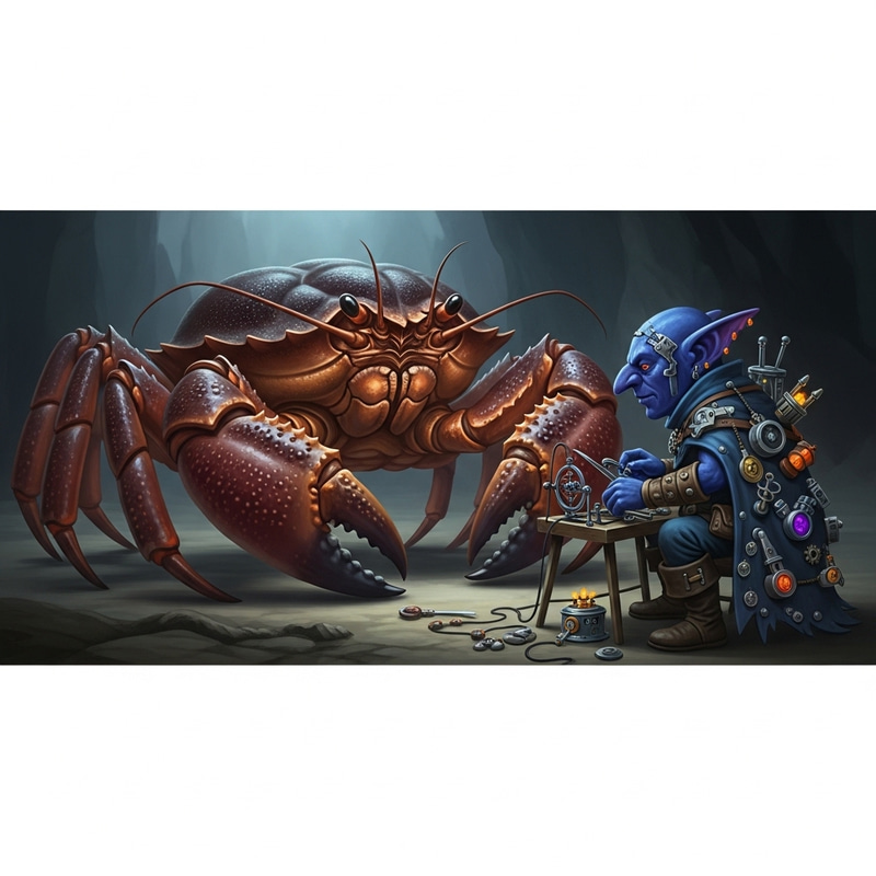 Epic Fantasy: Giant Crab & Blue Goblin Artificer Epic Fantasy: Giant Crab & Blue Goblin Artificer
