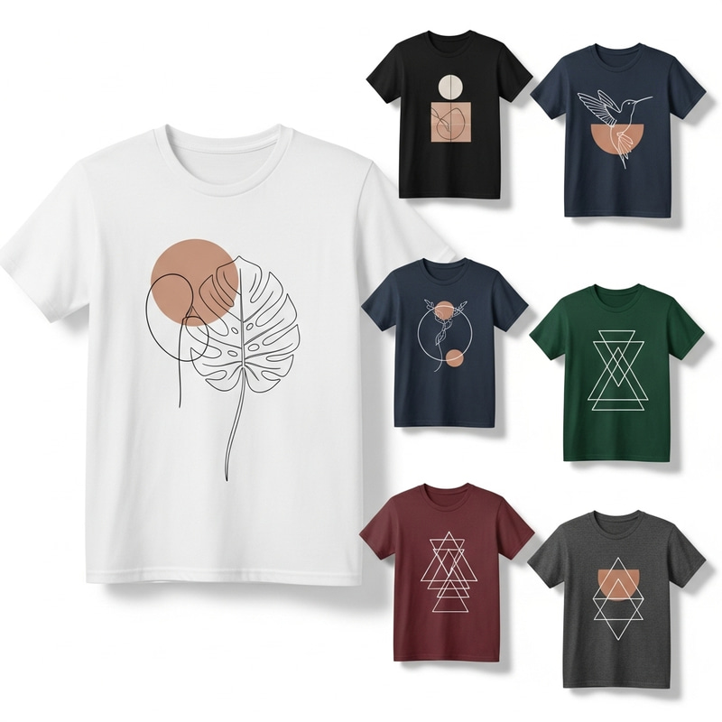 Minimalist Single Color T-Shirt Designs