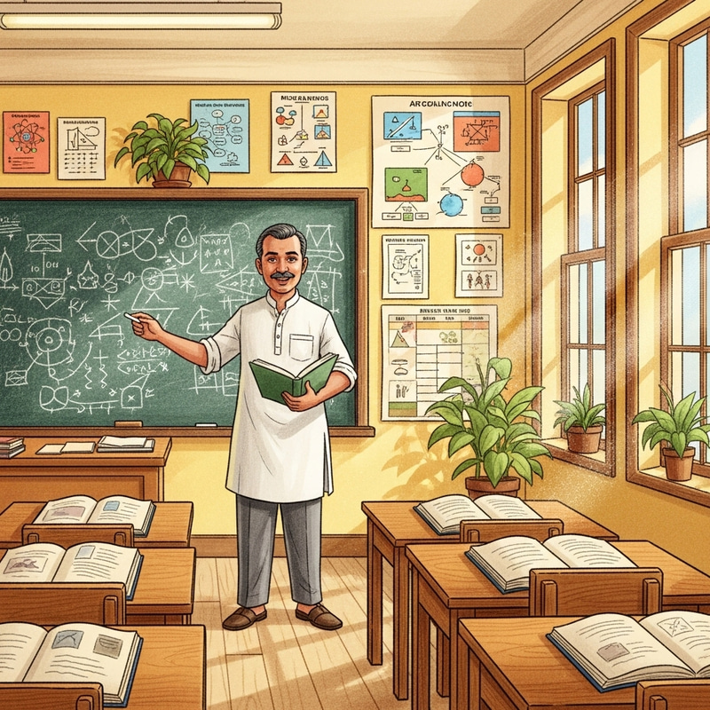 Middle Eastern Male Teacher Explaining Lessons in Classroom Middle Eastern Male Teacher Explaining Lessons in Classroom