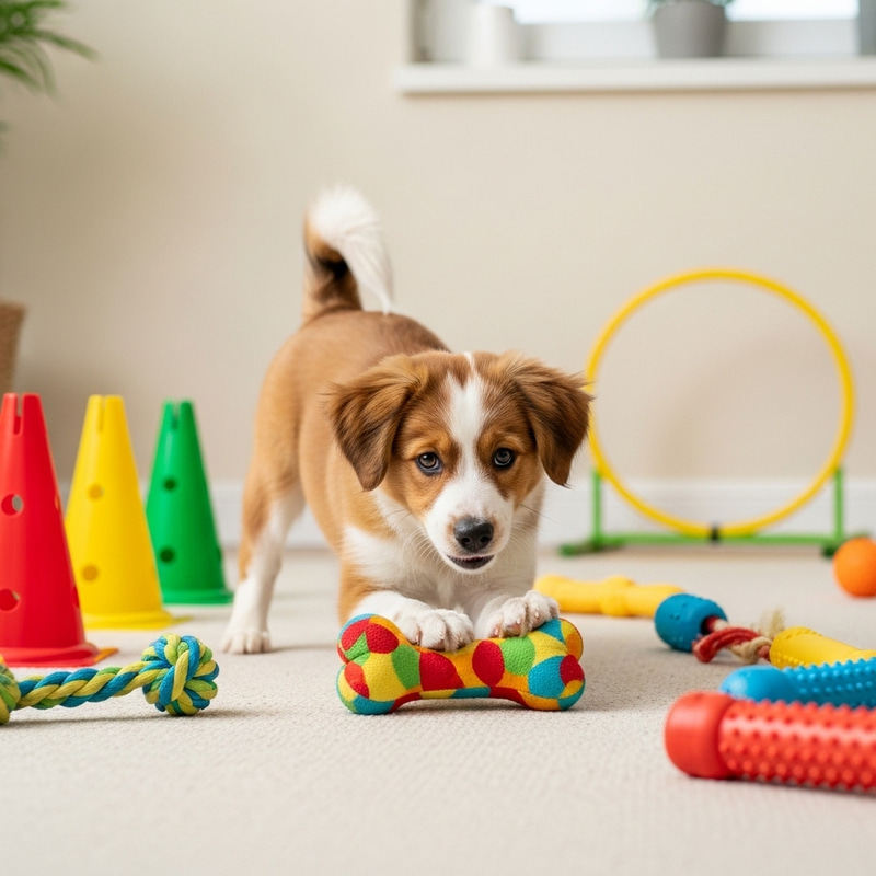 Playful Puppy Training: Colorful Toy Fun Playful Puppy Training: Colorful Toy Fun