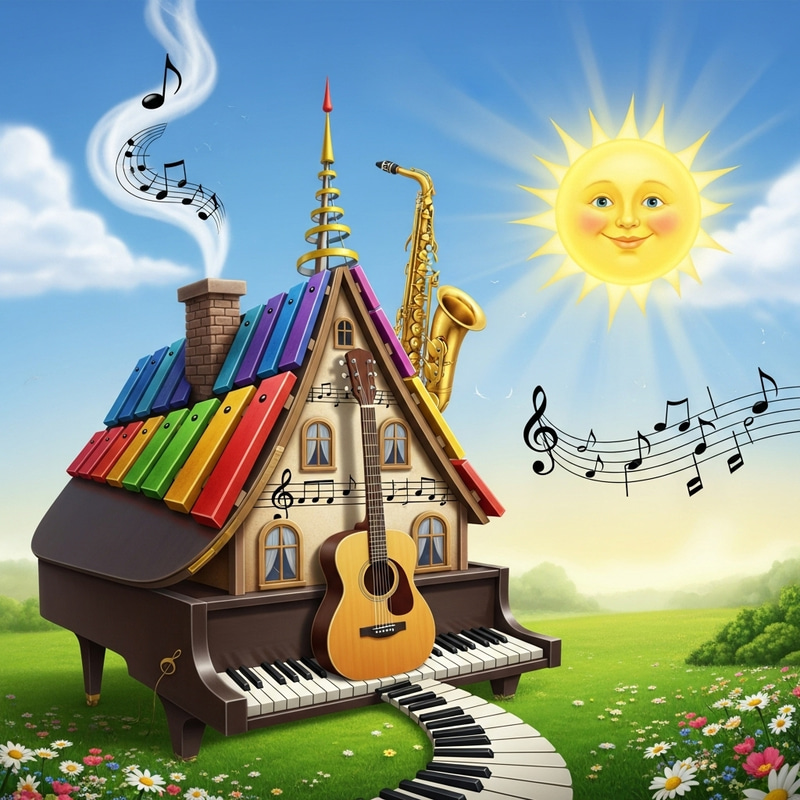 Cheerful Musical House Playlist Cover