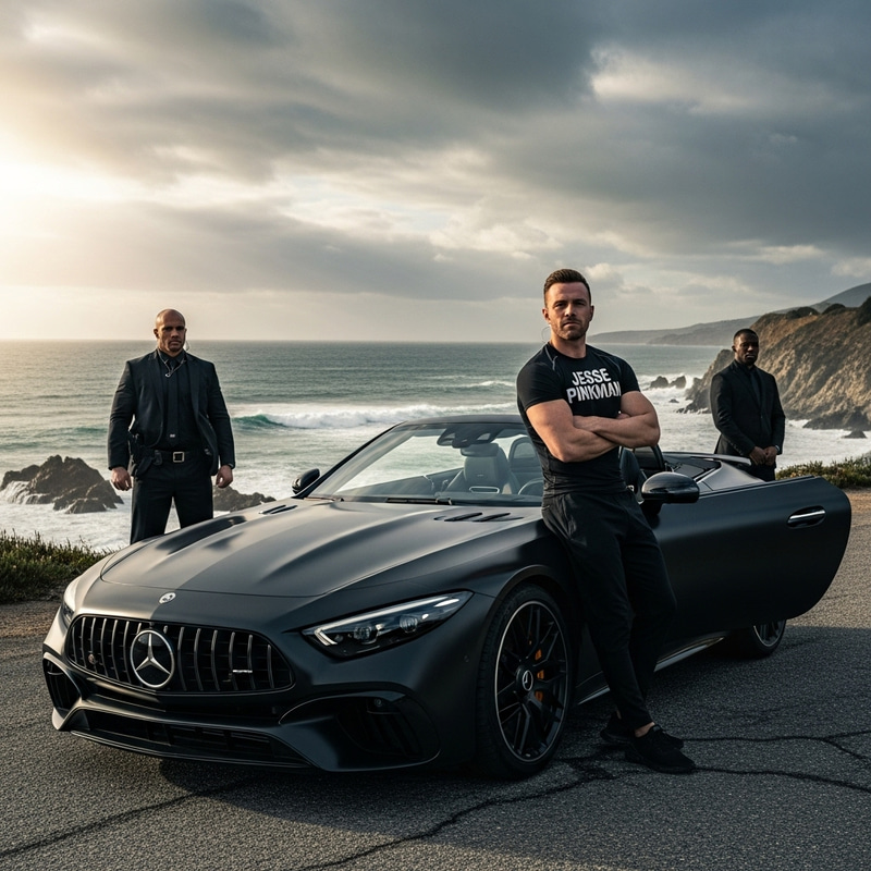 Oceanic Landscape: Top-of-the-Line Mercedes with Jesse Pinkman Oceanic Landscape: Top-of-the-Line Mercedes with Jesse Pinkman