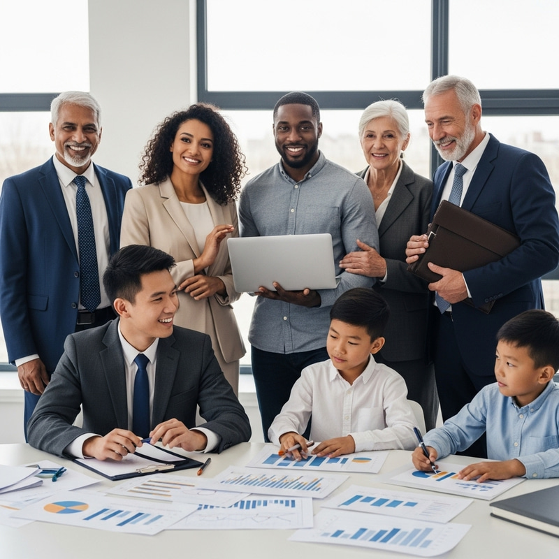 Diverse Multigenerational Family of Entrepreneurs in Professional Setting