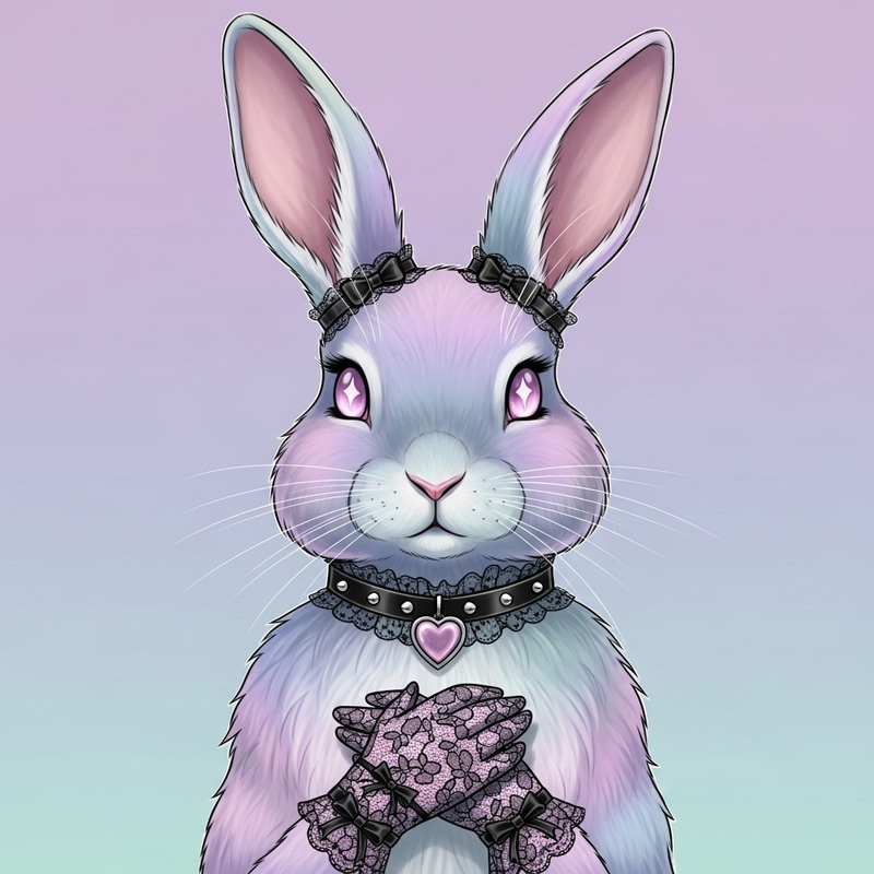 Pastel Goth Rabbit | Vibrant Accessories & Soft Aesthetic Pastel Goth Rabbit | Vibrant Accessories & Soft Aesthetic