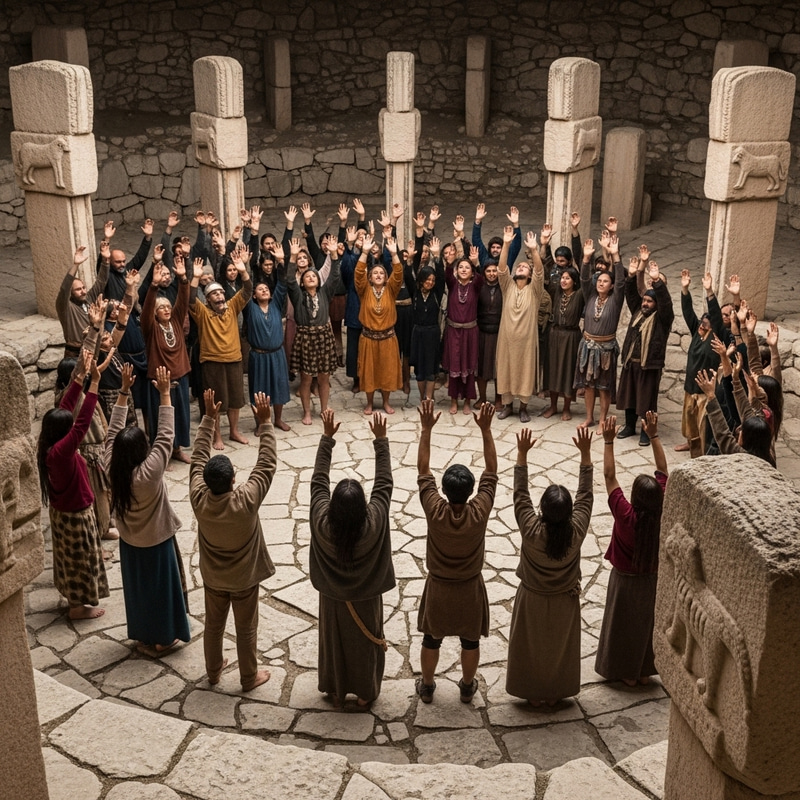 Hunter-Gatherer Worshiping at Göbeklitepe 10,000 Years Ago Hunter-Gatherer Worshiping at Göbeklitepe 10,000 Years Ago