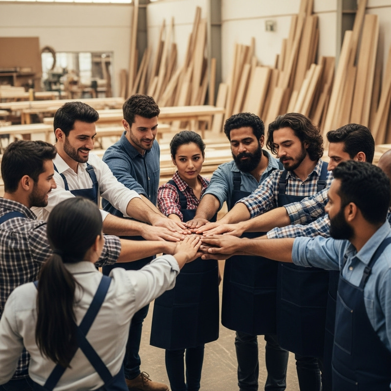 Crafting Unity: Multicultural Carpentry Collaboration in Vibrant India