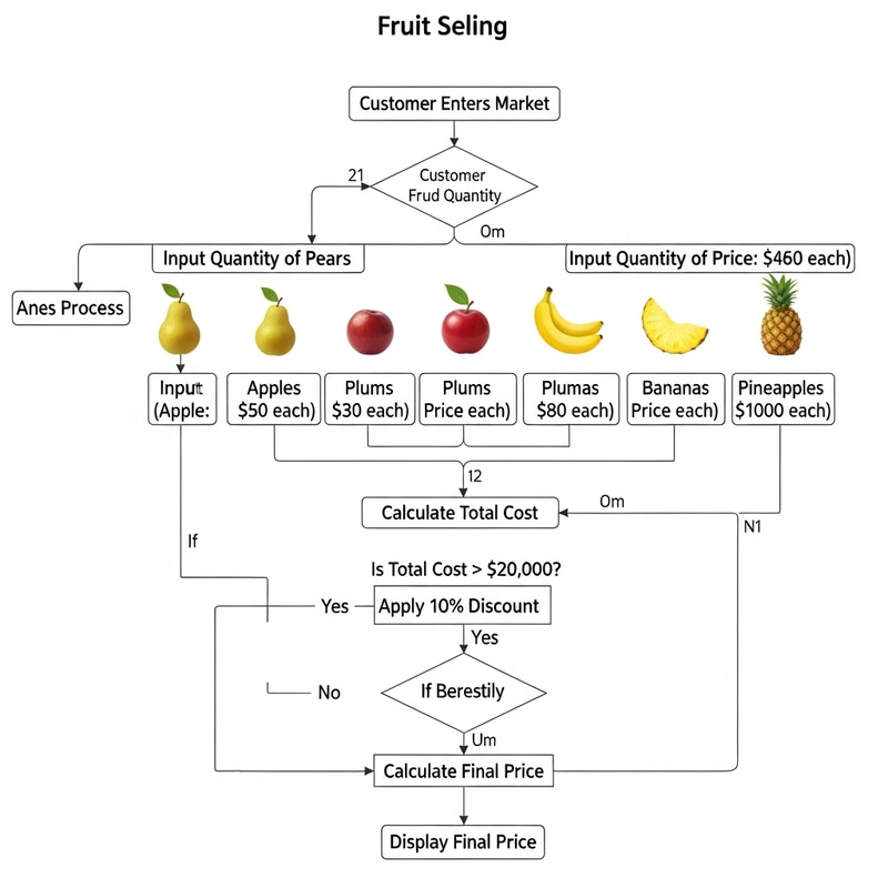 Fruit Market Pricing: Customer Payment & Discounts Calculator Fruit Market Pricing: Customer Payment & Discounts Calculator