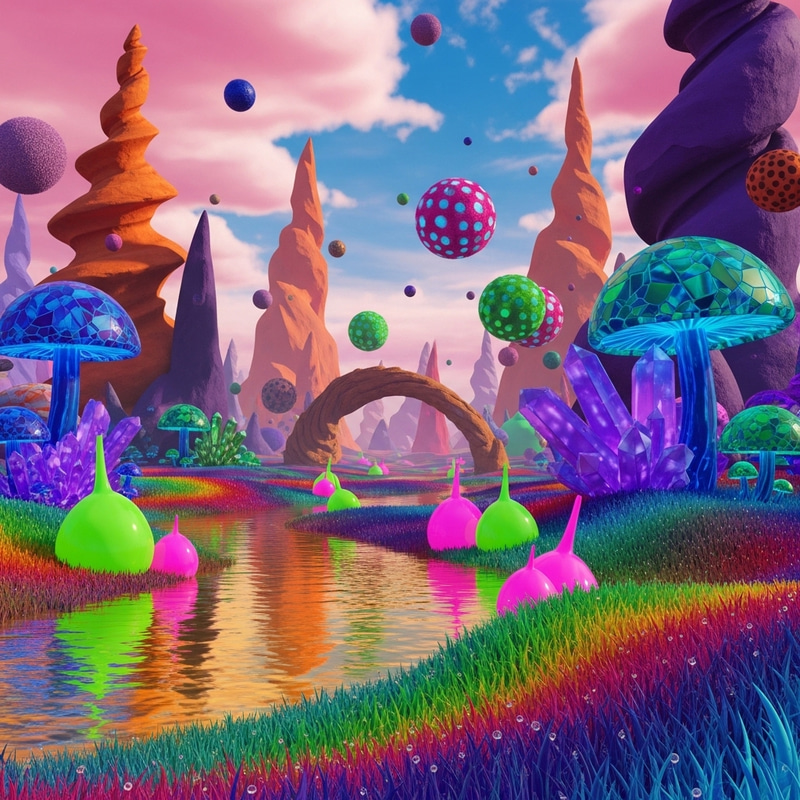 Surreal Landscape Art: Shapes and Colors Without Faces Surreal Landscape Art: Shapes and Colors Without Faces