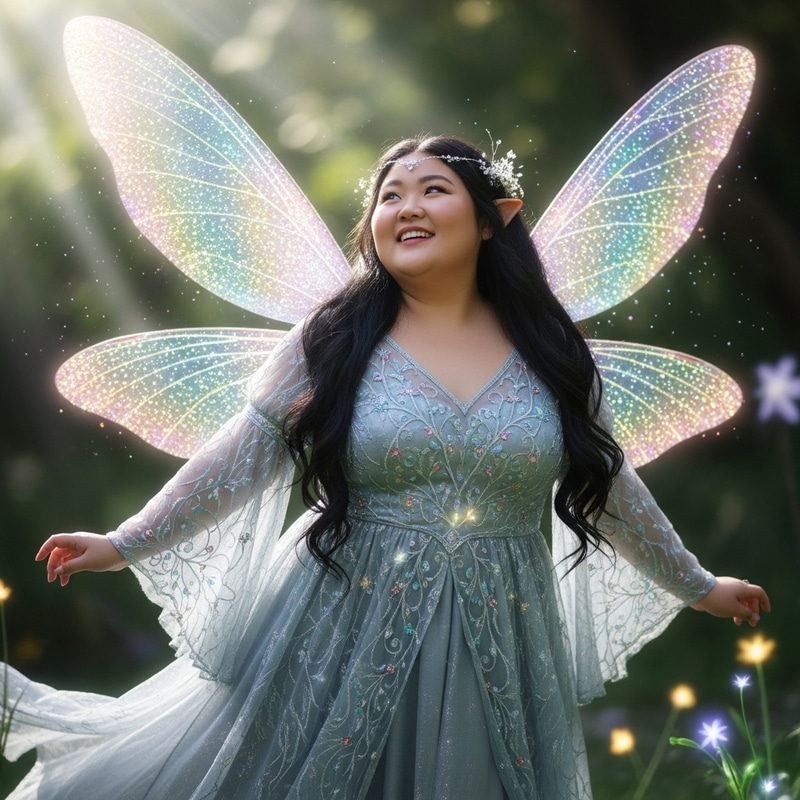 Asian Long-Haired Chubbygirl Fairy Elf | Enchanting Plump Sprite Asian Long-Haired Chubbygirl Fairy Elf | Enchanting Plump Sprite