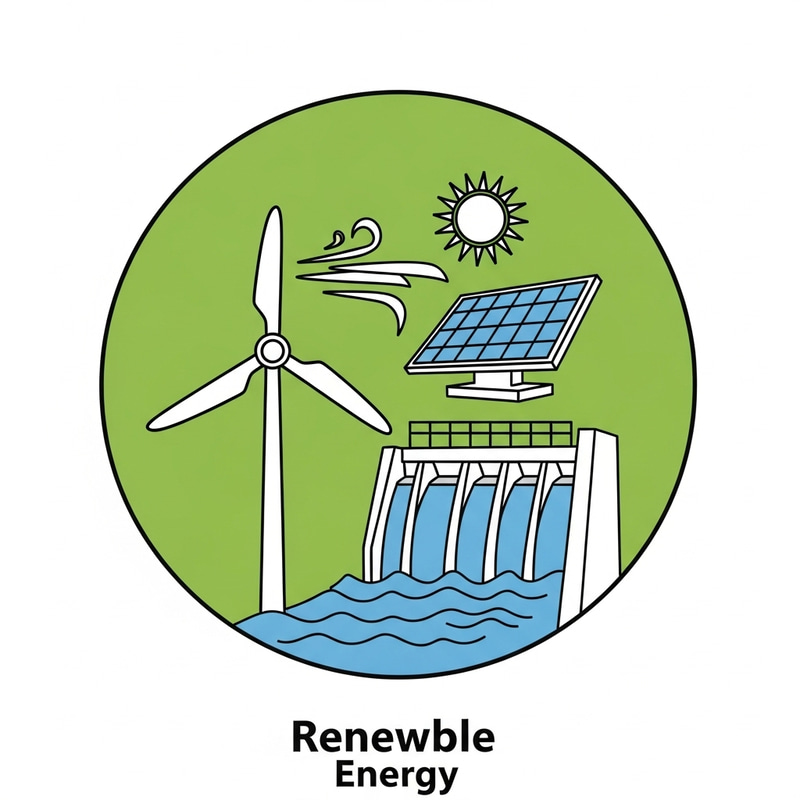Renewable Energy Icon: Widget, Wind, Solar Renewable Energy Icon: Widget, Wind, Solar