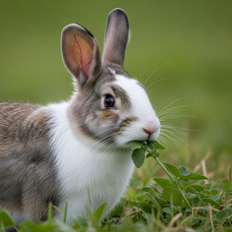 Adorable Male Rabbit with Lush Fur - Natural Field Setting