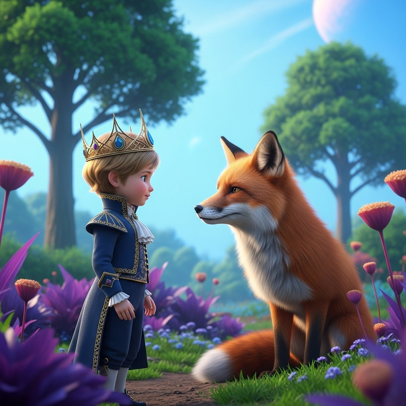 The Little Prince and the Fox | Ethereal Outdoor Scene The Little Prince and the Fox | Ethereal Outdoor Scene