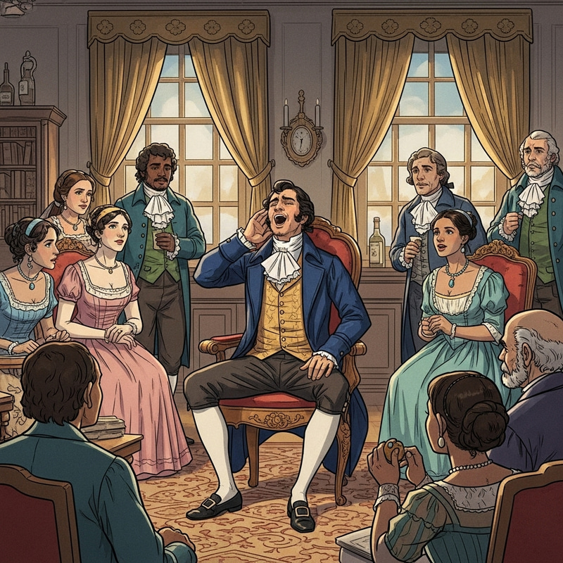 Historic Melodic Scene in Vintage Room - Captivating Performance