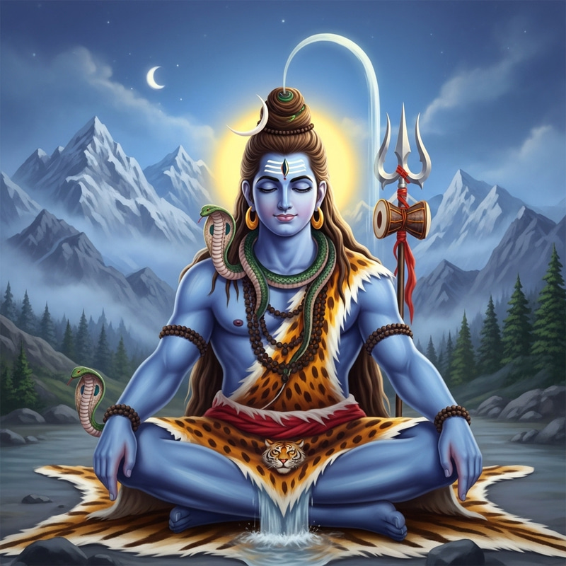 Lord Shiva: Beautiful Blue Skin and Serene Power Lord Shiva: Beautiful Blue Skin and Serene Power